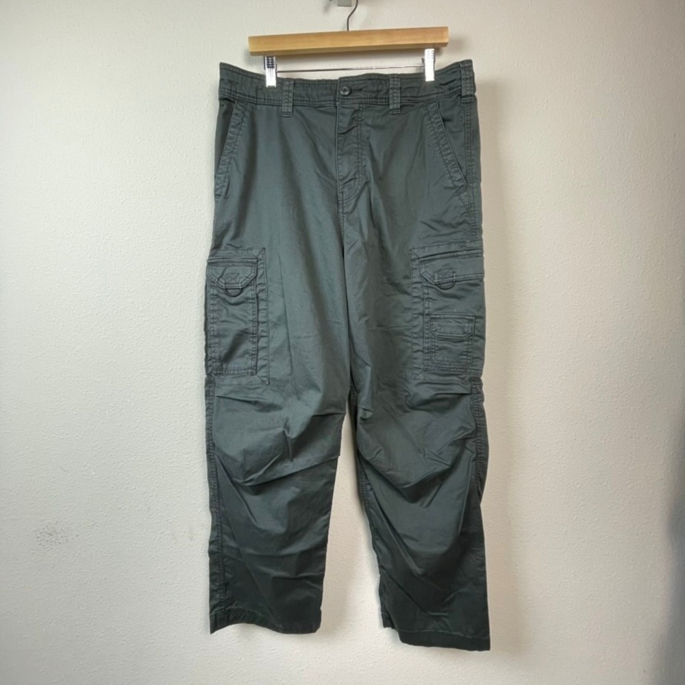 Hollister Baggy Cargo Pants Mens XL Dark Grey Cotton Utility Streetwear Gorpcore